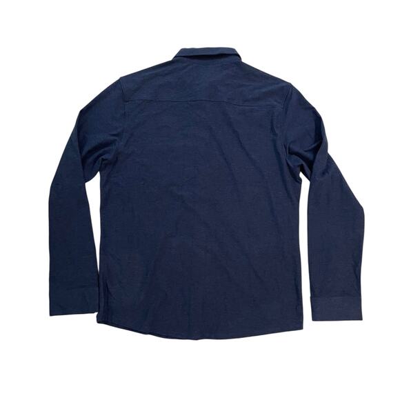 01.ALGO Shirt Mens Large Navy Blue Sustainable Quick Dry Moisture Wicking UPF 40 - Picture 2 of 7